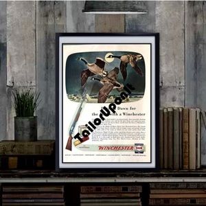 1940s WINCHESTER Advertisement Shotguns Shells Duck Ad Wall